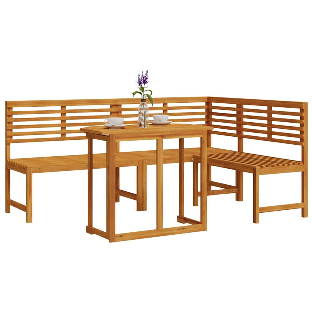 3-teiliges Garten Bistro Set - stabiler Akazienholz